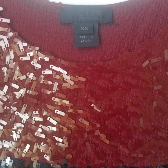 J.CREW COLLECTION SEQUIN COLORBLOCK TOP XS EUC - Picture 3 of 4